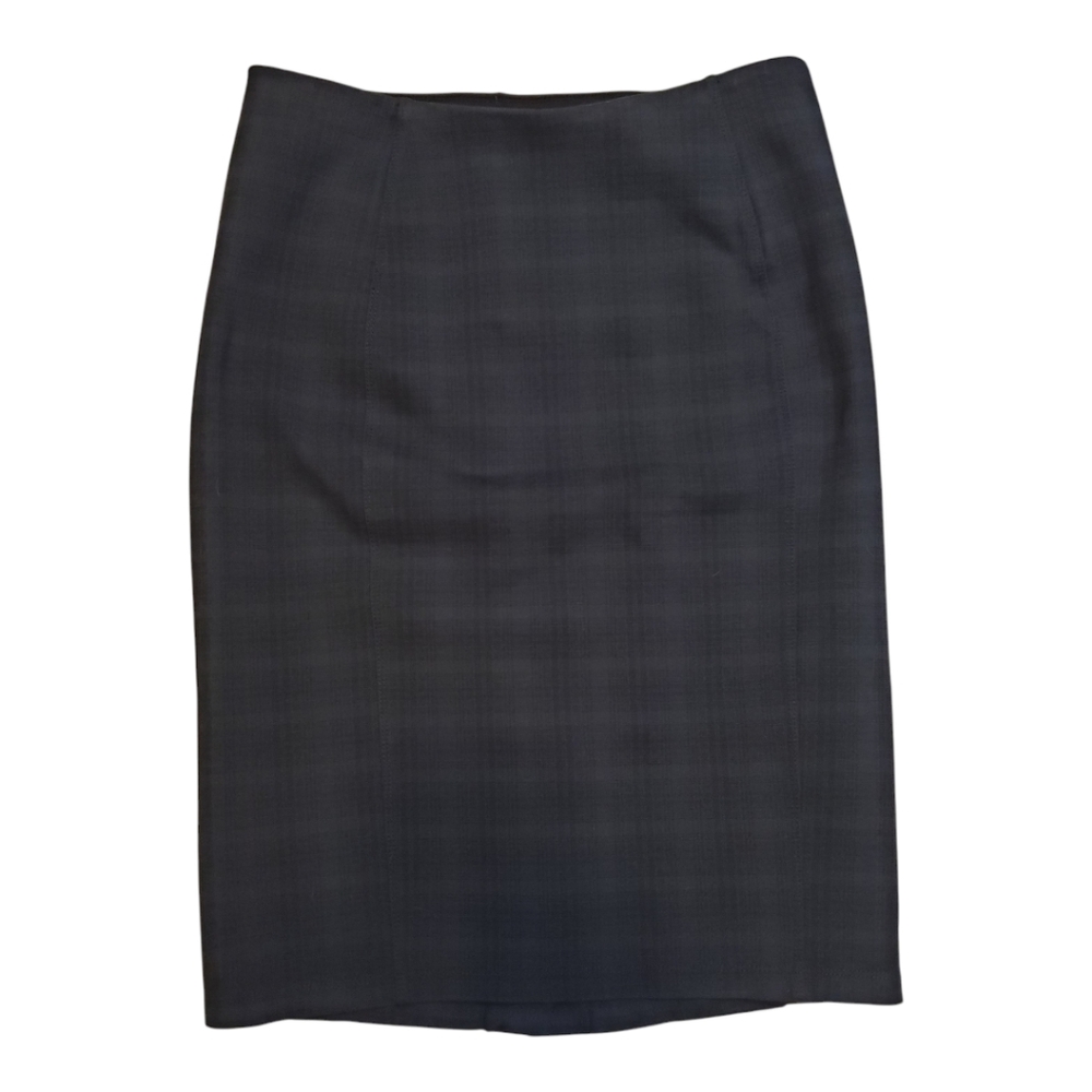 Liverpool Los Angeles Women Navy Blue Plaid Casual Skirt Sz 6